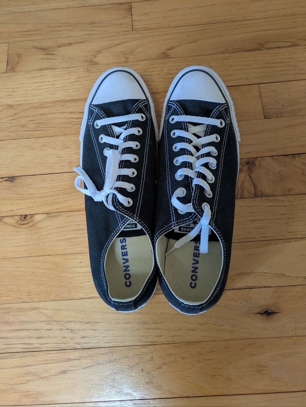 Men's Converse Black Canvas Low-Top Sneakers with White Accents